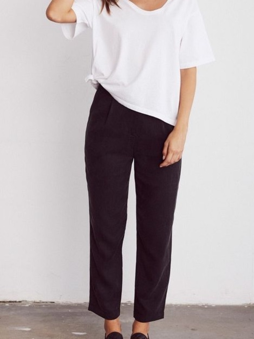 Vetta Black Tencel Trousers-16